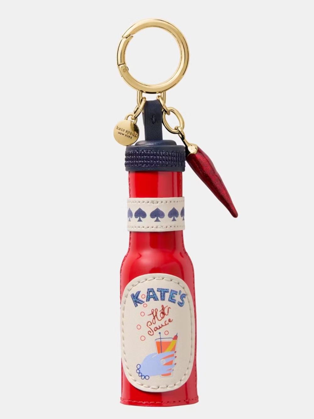 Kate Spade Snake Embossed Leather Charm in Burgundy